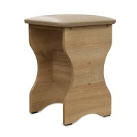 Табурет БН-200 Дуб Сонома/сиденье кожзам бежевый 518-03