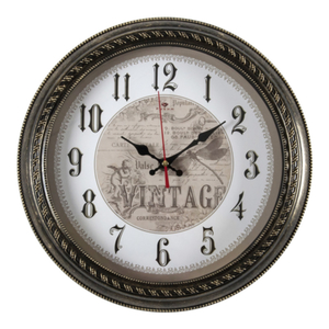 Часы настенные круг d=28,5см, черный с зол "Классика"