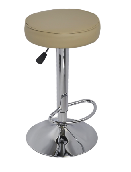 Стул барный БМ-01.04 кожа /зам кофе с молоком Т-11-51/ХРОМ