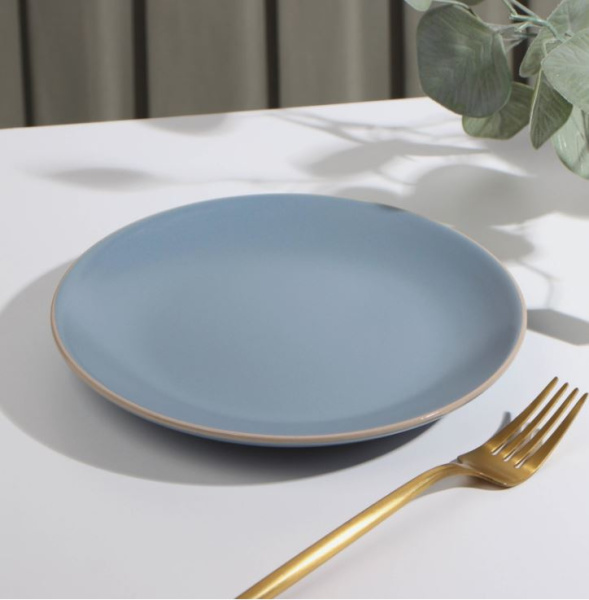 Тарелка десертная 19,5 см "Ваниль" цвет голубой 9377078