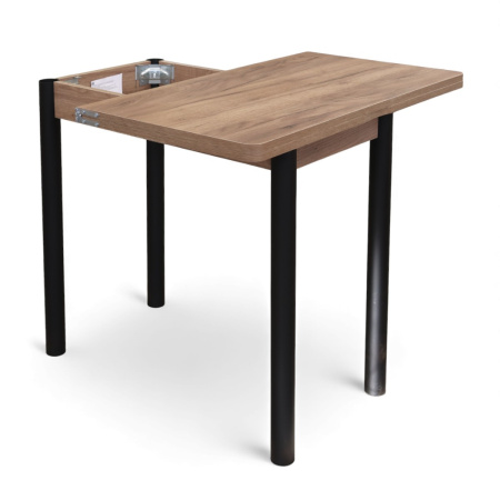 Стол кухонный Уют 4 45(+45)*80*75 Дуб крафт табачн/черный