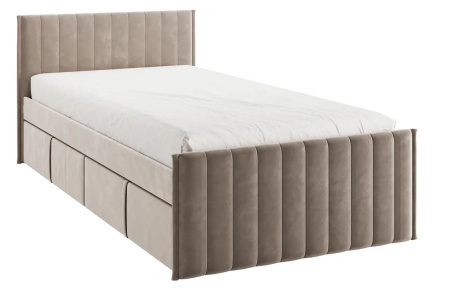 Кровать с ящиками Твикс 90х200 см (латте(велюр))
