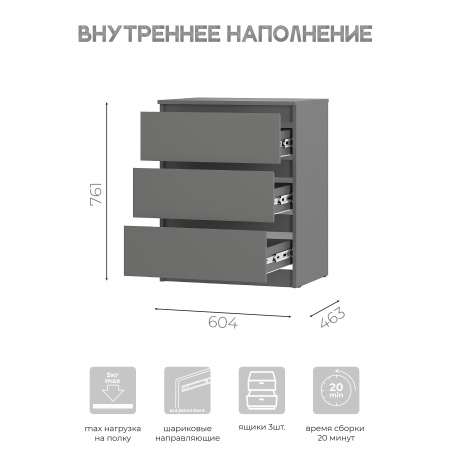 Симпл Комод КМ-01 Графит