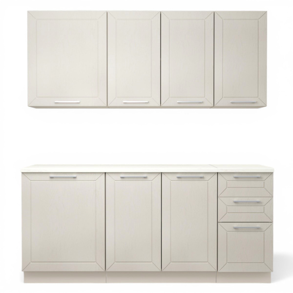 Кухня АНСИ Кашемир/ Дуб Латте  (столешница Луанда+сушка+планки) 1,8 м