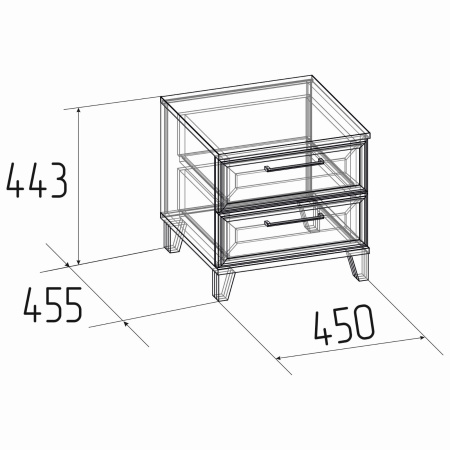 AURELIO 41 Тумба прикроватная Белый/Блеквуд Сатиновый