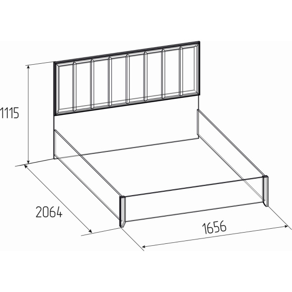 AURELIO 307 Кровать Люкс 1600*2000 +основание Белый/Блеквуд Сатиновый