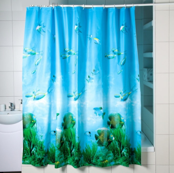 Штора для ванной "Рыбки", 180х180 см, EVA 4479828						