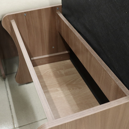 Обеденная группа, Ясень шимо темный (скамья, стол, табурет), ткань в ассорт