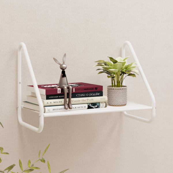 Полка настенная Барселона 11/Белый/ 450х245х300