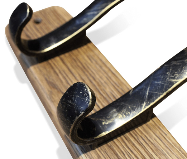 Вешалка Sheffilton SHT-WH20 дерево (бук)/пластик (браш.коричневый/черный зол.патина