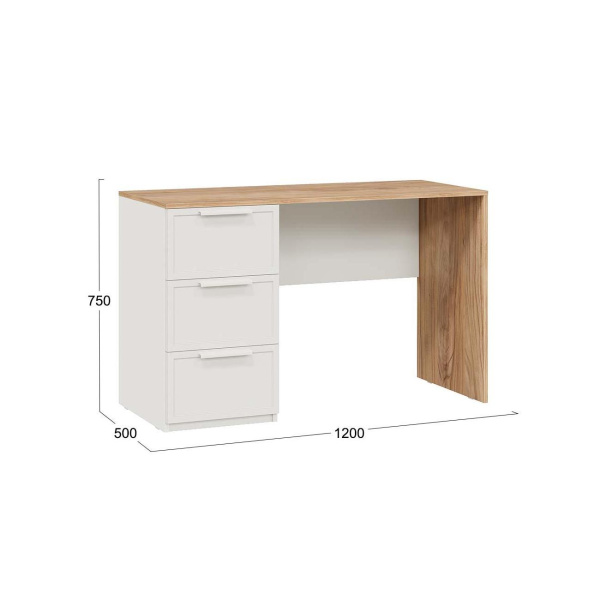 Стелла Стол письменный Белый холст/Белый жемчуг/Яблоня Беллуно