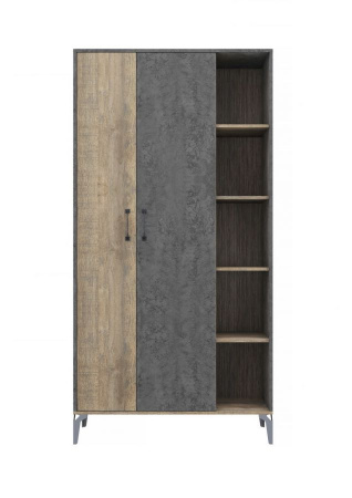 Шкаф плательный Статус дуб самдал/цемент темный