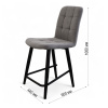 Стул Абсент NEW ПОЛУБАРНЫЙ , Т180 светло-серый+нога 1R38 Bh500 полубарный мини черный