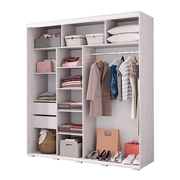 Шкаф-купе Крафт-6 1962*594*2176 Ясень белый