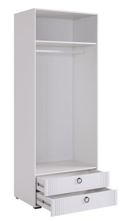 Ева Шкаф 2 дв + 2ящ/103.01/Белое дерево/Белый матовый