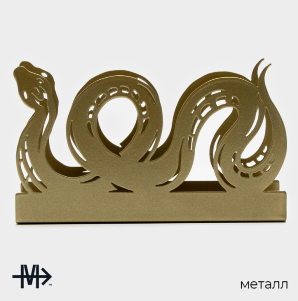 Салфетница Magistro «Змея», 14×4×8,5 см, цвет золотой