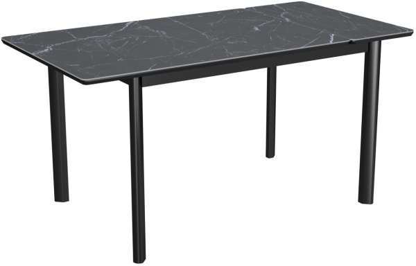 Стол Римини-1C 110(+45)*700*750 черный/Black marble