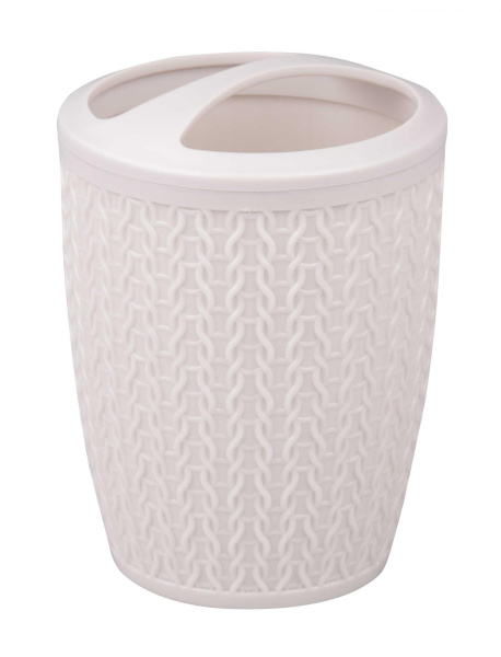 Подставка д/зубн.щётки  Вязаное плетение белый М7120