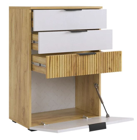 Комод Бери дуб крафт золотой /белое дерево